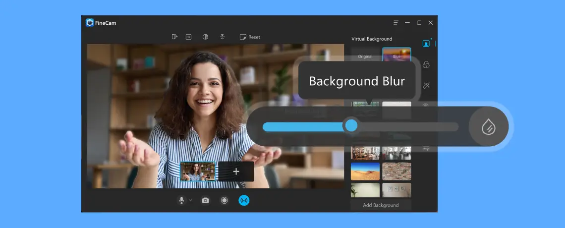 Webcam Background Blur: Với tính năng Webcam Background Blur, bạn có thể làm nổi bật chính mình trong các cuộc họp trực tuyến, livestream hoặc quay video một cách chuyên nghiệp nhất. Hãy tận hưởng ứng dụng tuyệt vời này để thu hút sự chú ý của mọi người đến bạn!