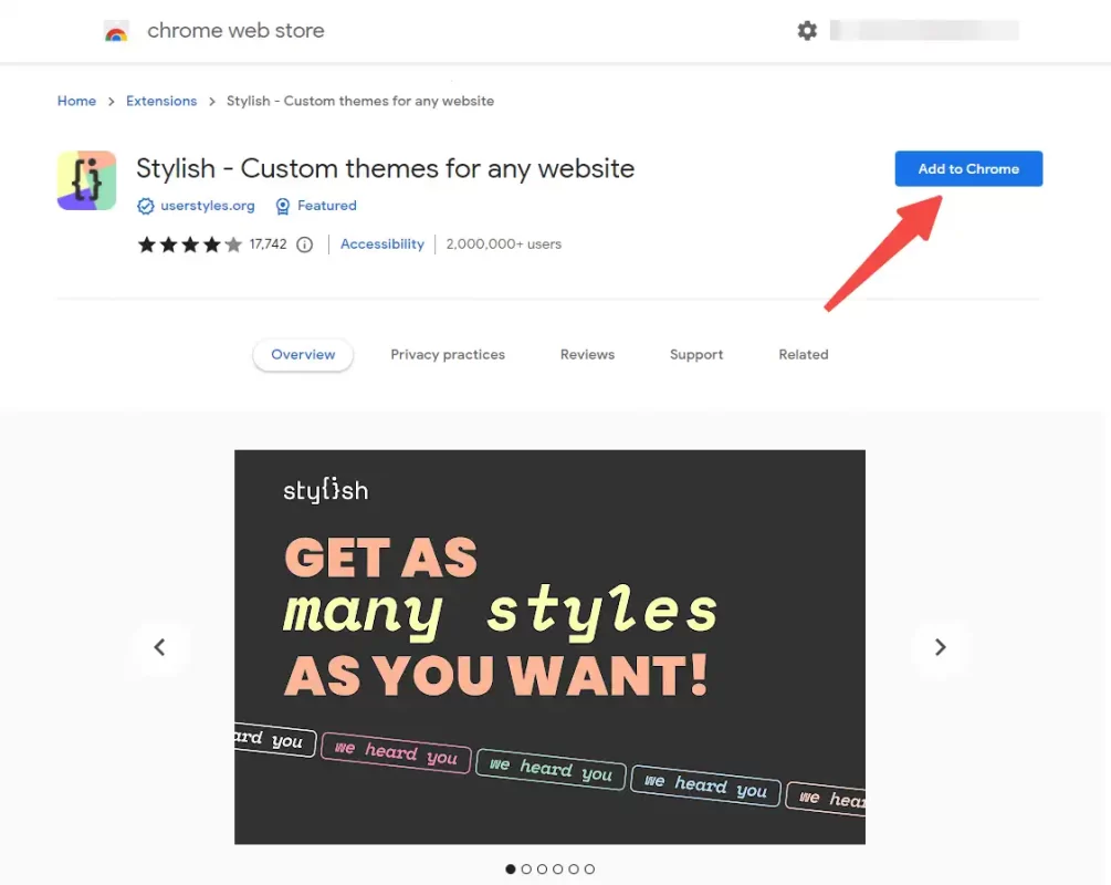Stylish - Custom themes for any website – Get this Extension for