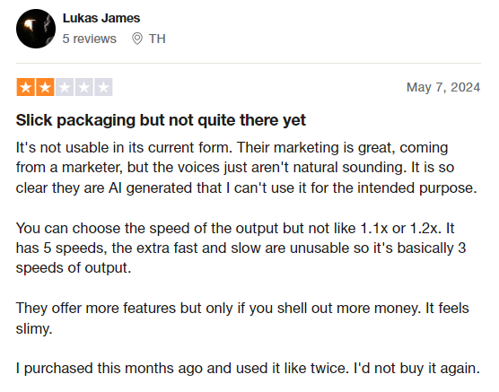 User review of Lukas James