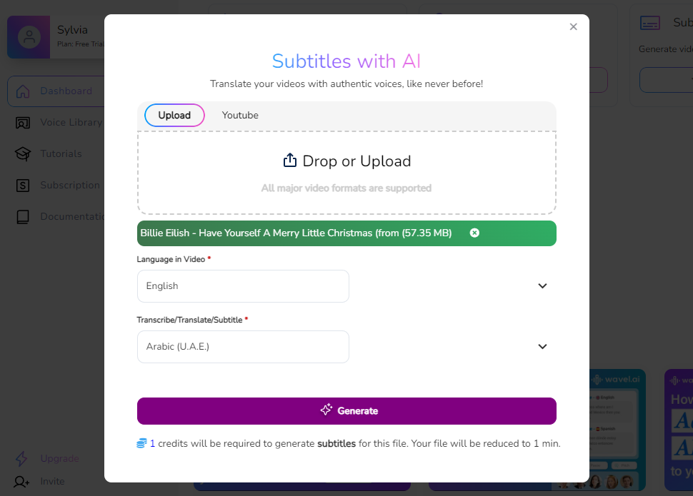 How to create subtitles of a video with Wavel AI