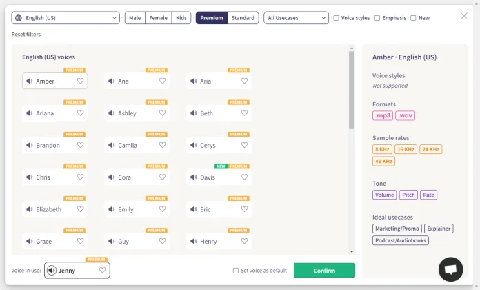 PlayHT AI Voice Library