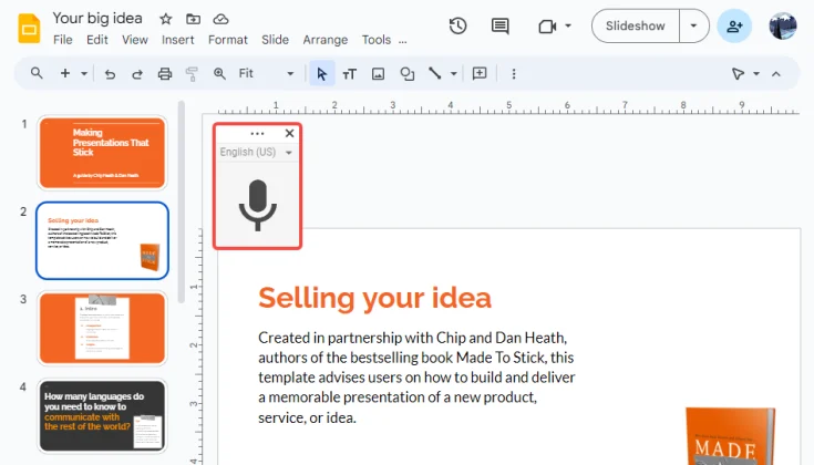 Google Docs Voice Typing