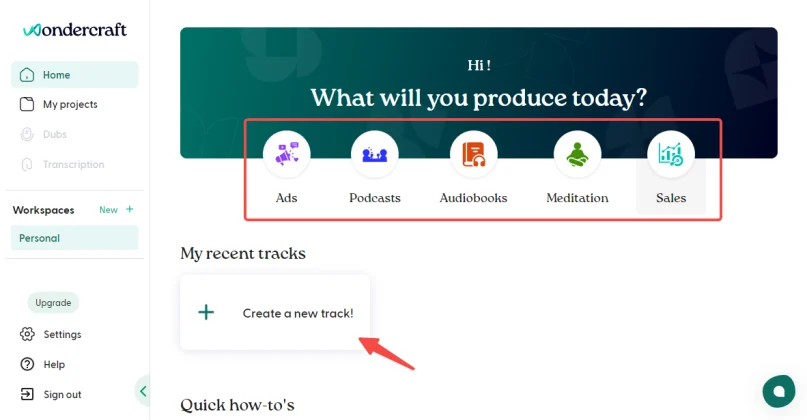 choose an option to create a voice track